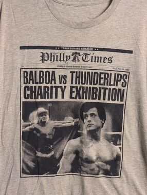 The Philly Times Balboa vs Thunderlips Graphic Tee - Gray